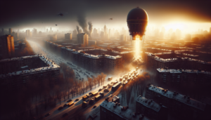 alt_text: Air-raid sirens over Kyiv as breaking news updates on the ongoing conflict.