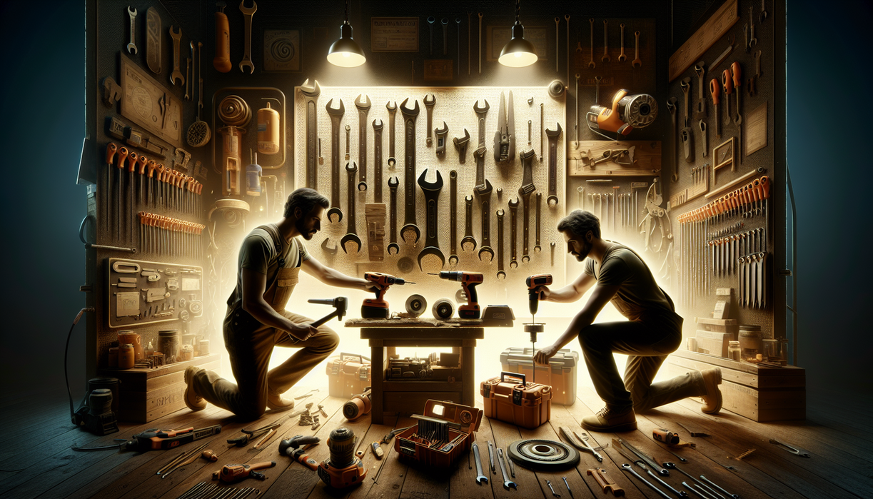 alt_text: Twelve Fireball tools arranged neatly, showcasing durable construction and value for money.