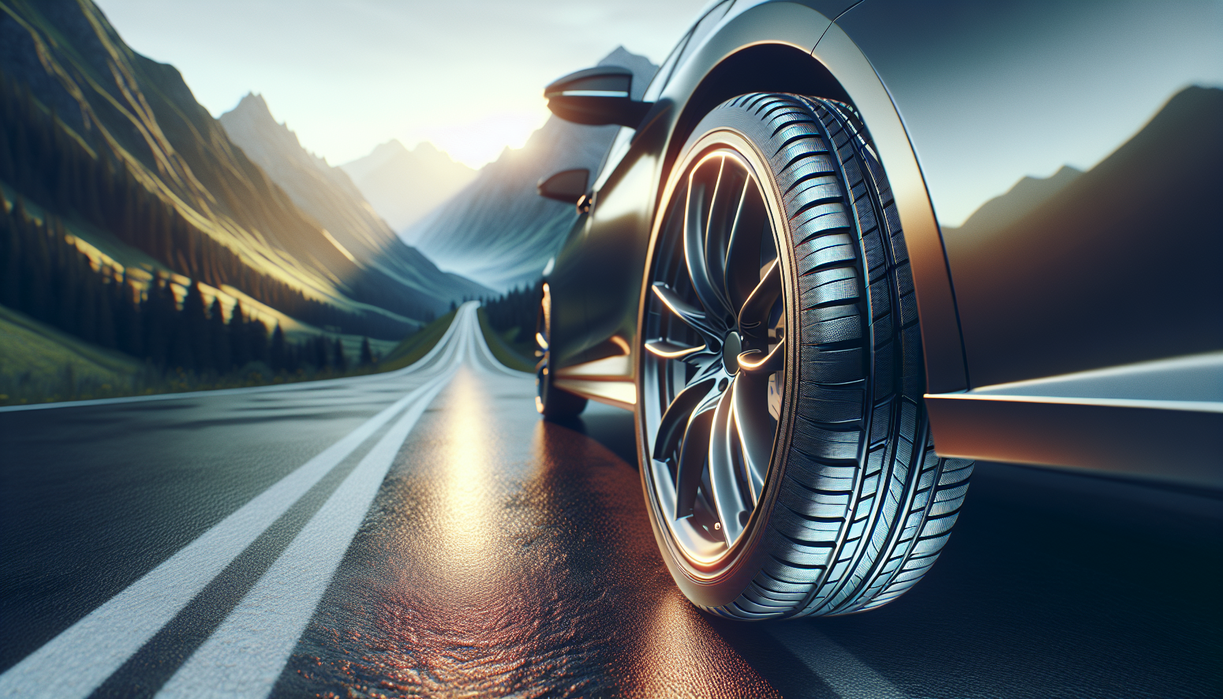 alt_text: A display of all-season tires showcasing enhanced protection for cars.
