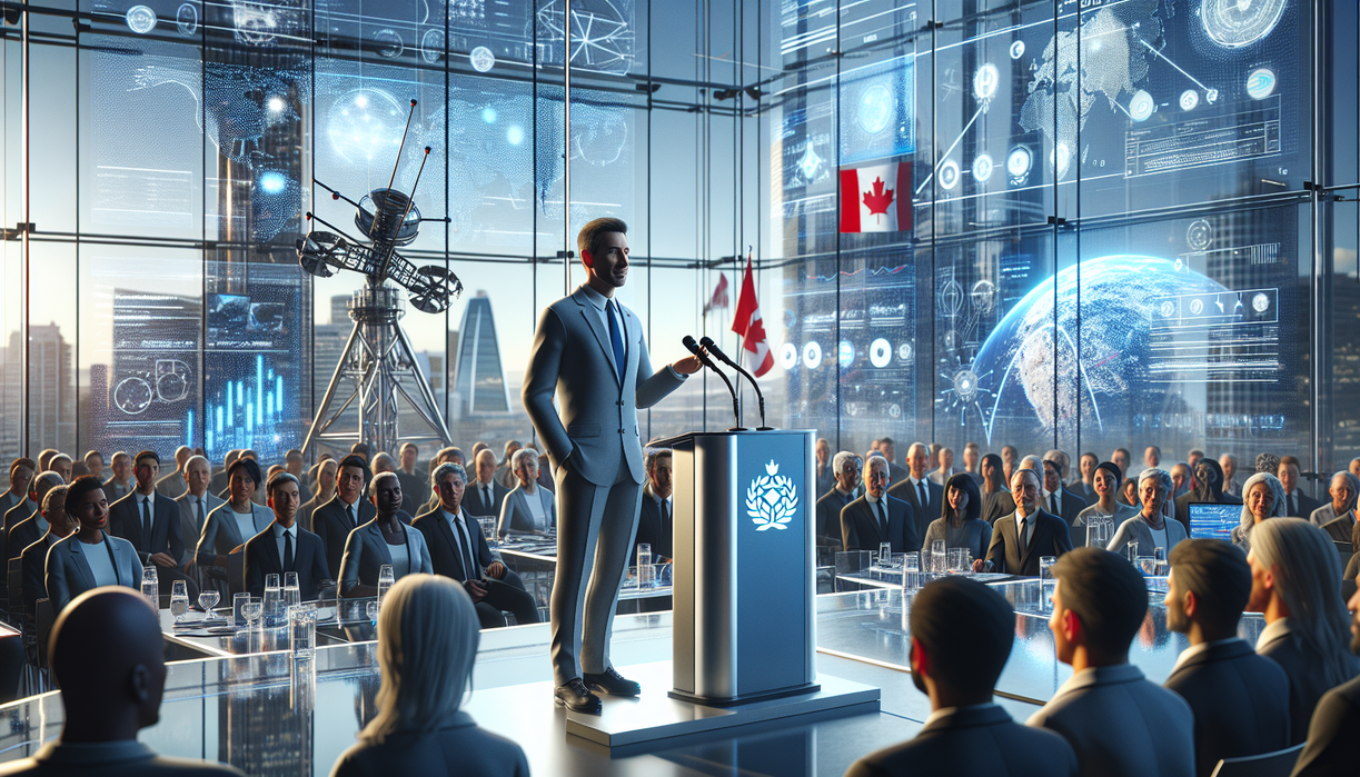 alt_text: A Canadian astronaut gazes at Earth from space, monitoring global developments on a digital screen.