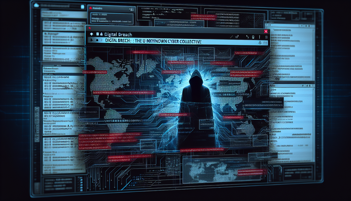 alt_text: A hacker in darkness with digital code and an FBI emblem, symbolizing a cyber breach.
