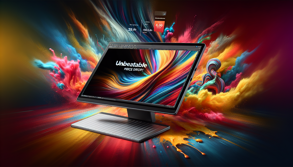 alt_text: MNN Portable Monitor displays vibrant graphics in a sleek, ergonomic design.